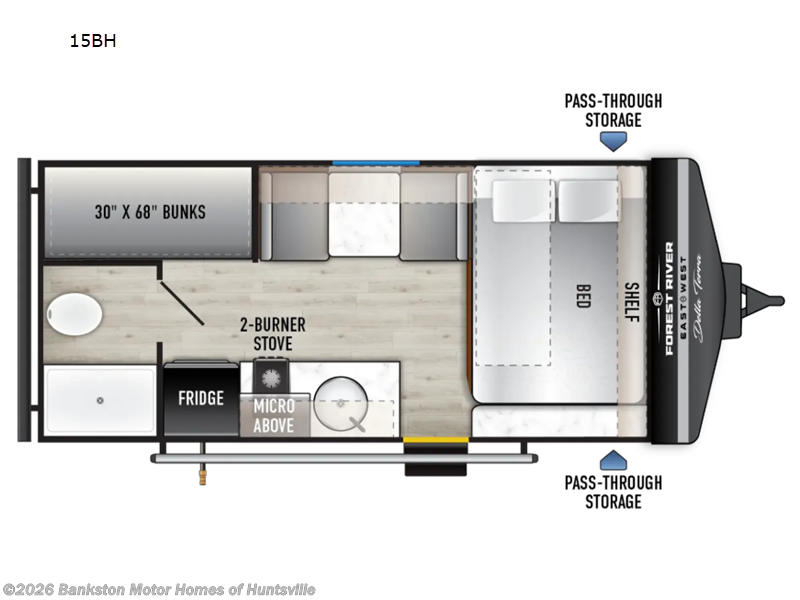 2027 East to West Della Terra 15BH - New Travel Trailer For Sale by Bankston Motor Homes of Huntsville in Huntsville, Alabama