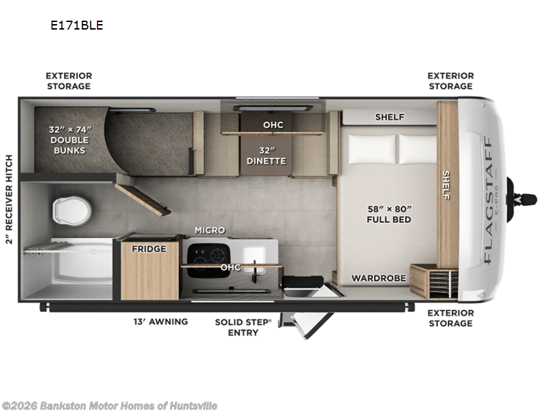 2027 Forest River Flagstaff E-Pro E171BLE - New Travel Trailer For Sale by Bankston Motor Homes of Huntsville in Huntsville, Alabama