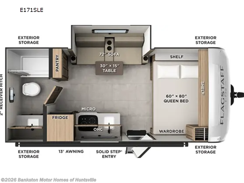 2027 Forest River Flagstaff E-Pro E171SLE - New Travel Trailer For Sale by Bankston Motor Homes of Huntsville in Huntsville, Alabama features Slideout