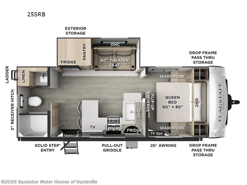 2027 Forest River Flagstaff Micro Lite 25SRB - New Travel Trailer For Sale by Bankston Motor Homes of Huntsville in Huntsville, Alabama features Slideout