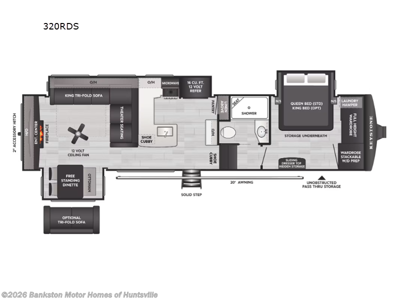 2027 Keystone Cougar 320RDS - New Fifth Wheel For Sale by Bankston Motor Homes of Huntsville in Huntsville, Alabama features Slideout