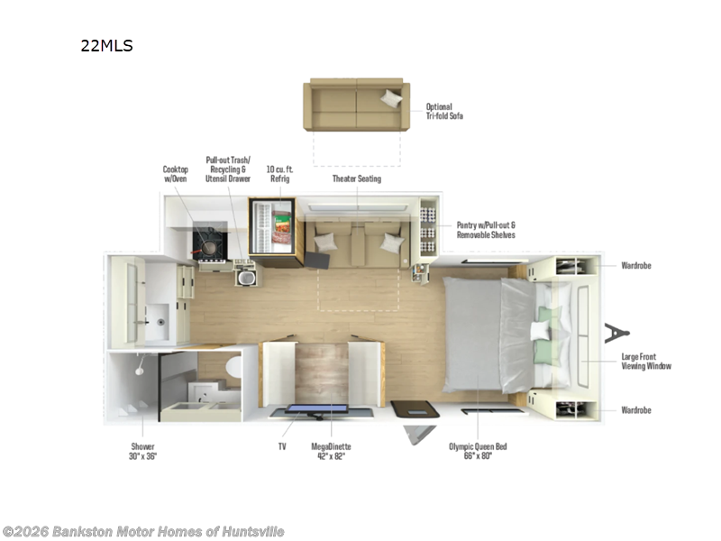 2027 Winnebago Thrive 22MLS - New Travel Trailer For Sale by Bankston Motor Homes of Huntsville in Huntsville, Alabama features Slideout