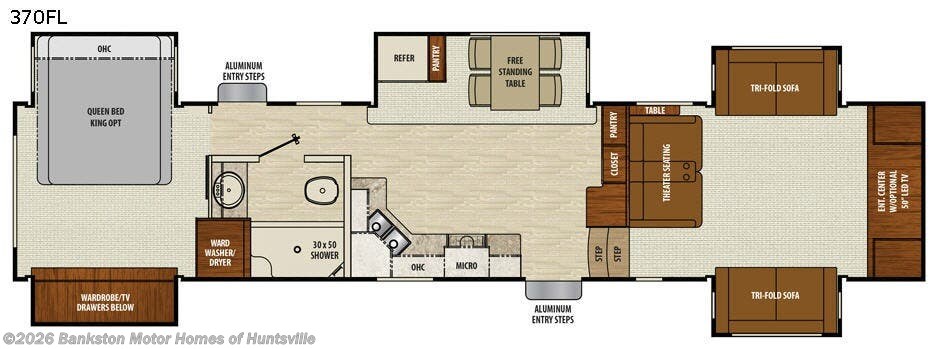 2017 Coachmen Chaparral 370FL - Used Fifth Wheel For Sale by Bankston Motor Homes of Huntsville in Huntsville, Alabama features Slideout