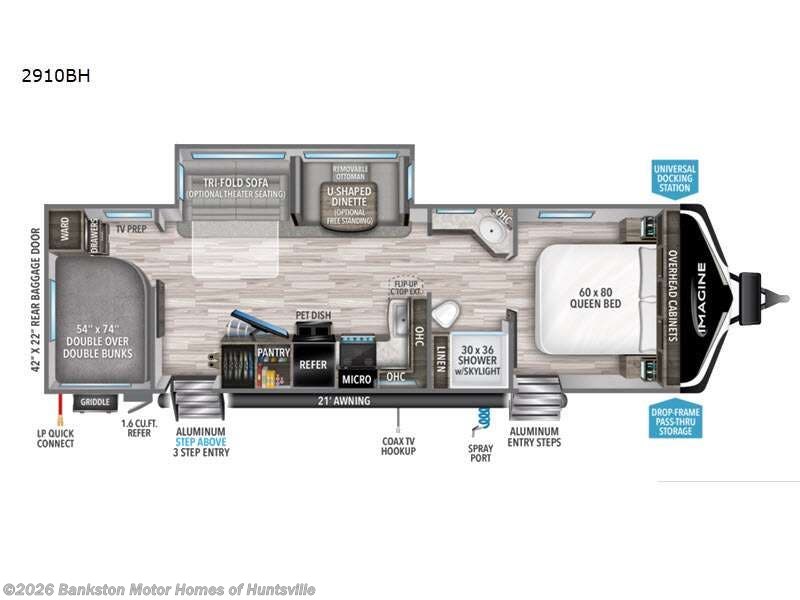 2022 Grand Design Imagine 2910BH - Used Travel Trailer For Sale by Bankston Motor Homes of Huntsville in Huntsville, Alabama features Slideout