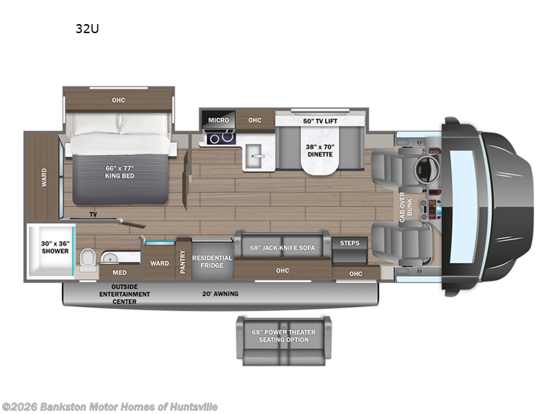 2026 Entegra Coach Accolade XT 32U - Used Super C For Sale by Bankston Motor Homes of Huntsville in Huntsville, Alabama features Slideout