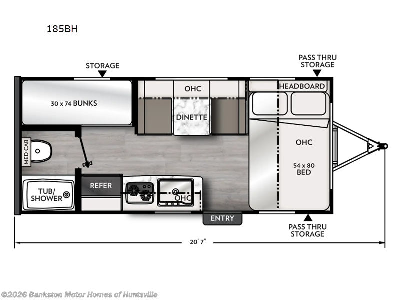 2024 Coachmen Apex Nano 185BH - Used Travel Trailer For Sale by Bankston Motor Homes of Huntsville in Huntsville, Alabama