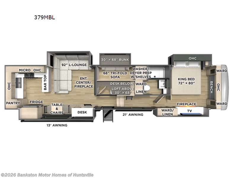 2027 Forest River Columbus 379MBL - New Fifth Wheel For Sale by Bankston Motor Homes of Huntsville in Huntsville, Alabama features Slideout