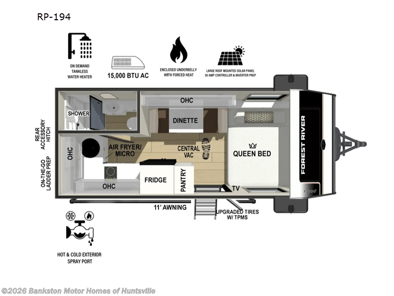2027 Forest River R Pod RP-194 - New Travel Trailer For Sale by Bankston Motor Homes of Huntsville in Huntsville, Alabama