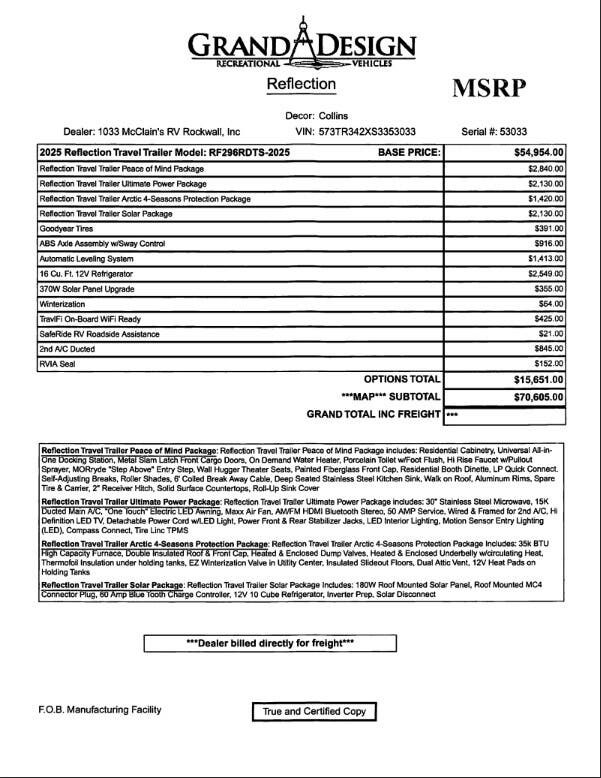 2025 Reflection 296RDTS by Grand Design from McClain's RV Rockwall in Rockwall, Texas