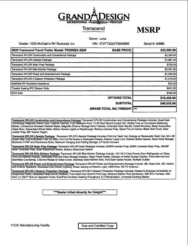 2026 Transcend Xplor 26RBX by Grand Design from McClain's RV Rockwall in Rockwall, Texas