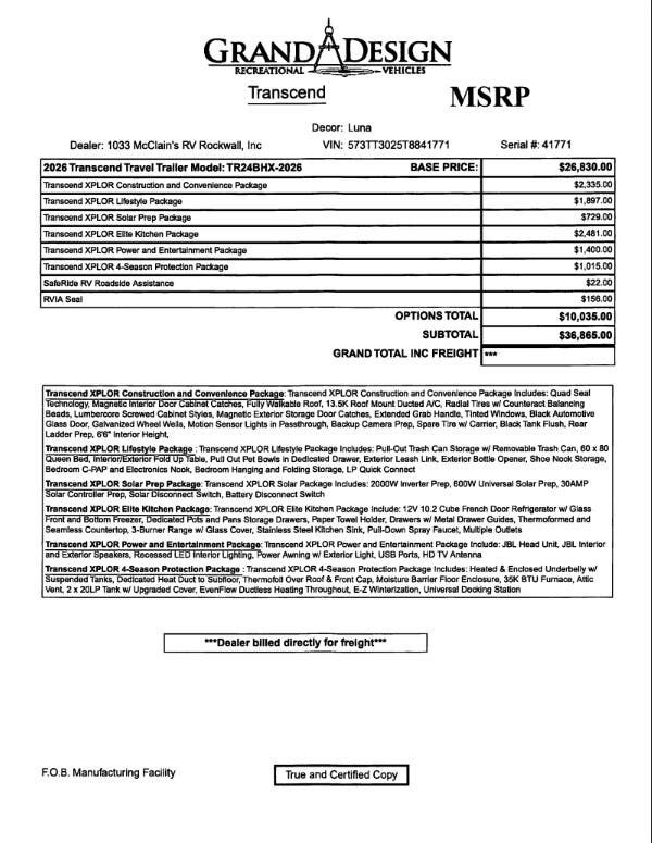 2026 Transcend Xplor 24BHX by Grand Design from McClain's RV Rockwall in Rockwall, Texas