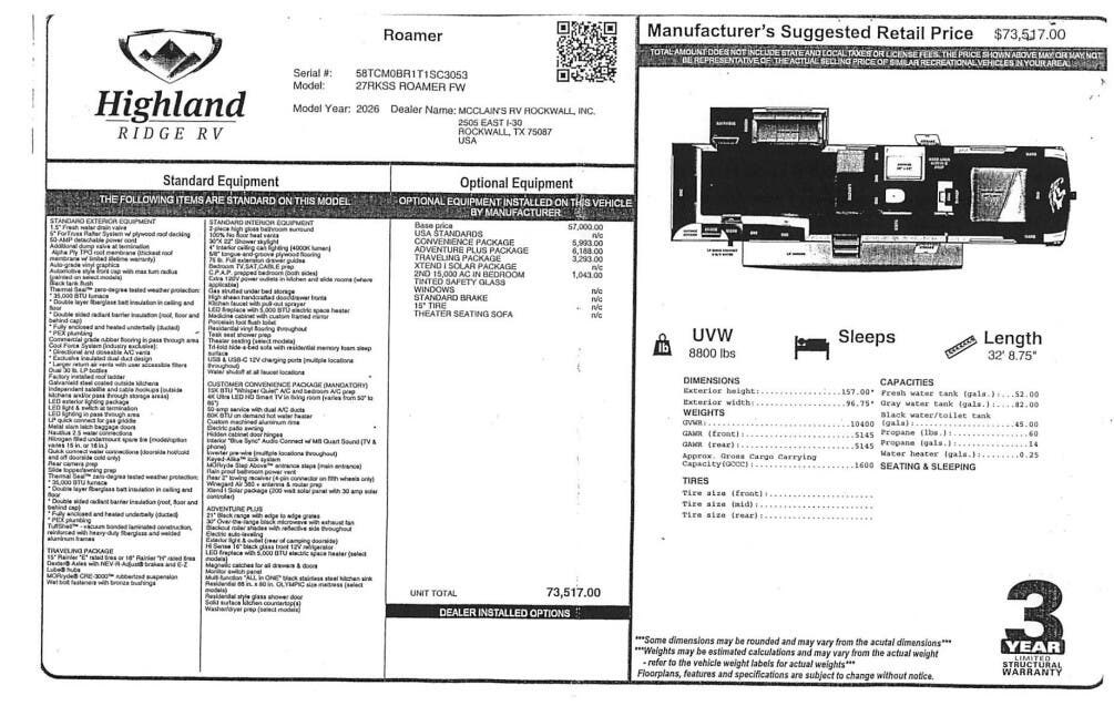 2026 Open Range Roamer 27RKSS by Highland Ridge from McClain's RV Rockwall in Rockwall, Texas