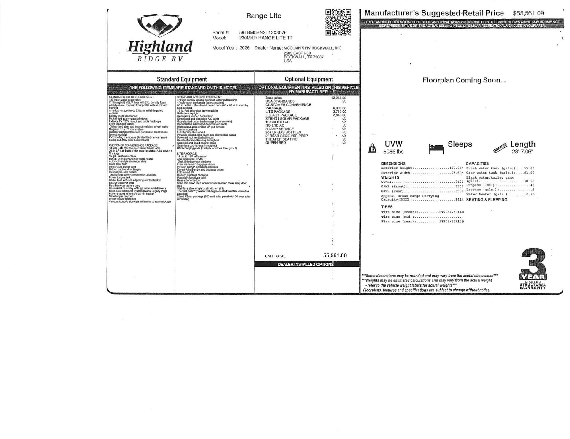 2026 Open Range LITE 230MKD by Highland Ridge from McClain's RV Rockwall in Rockwall, Texas