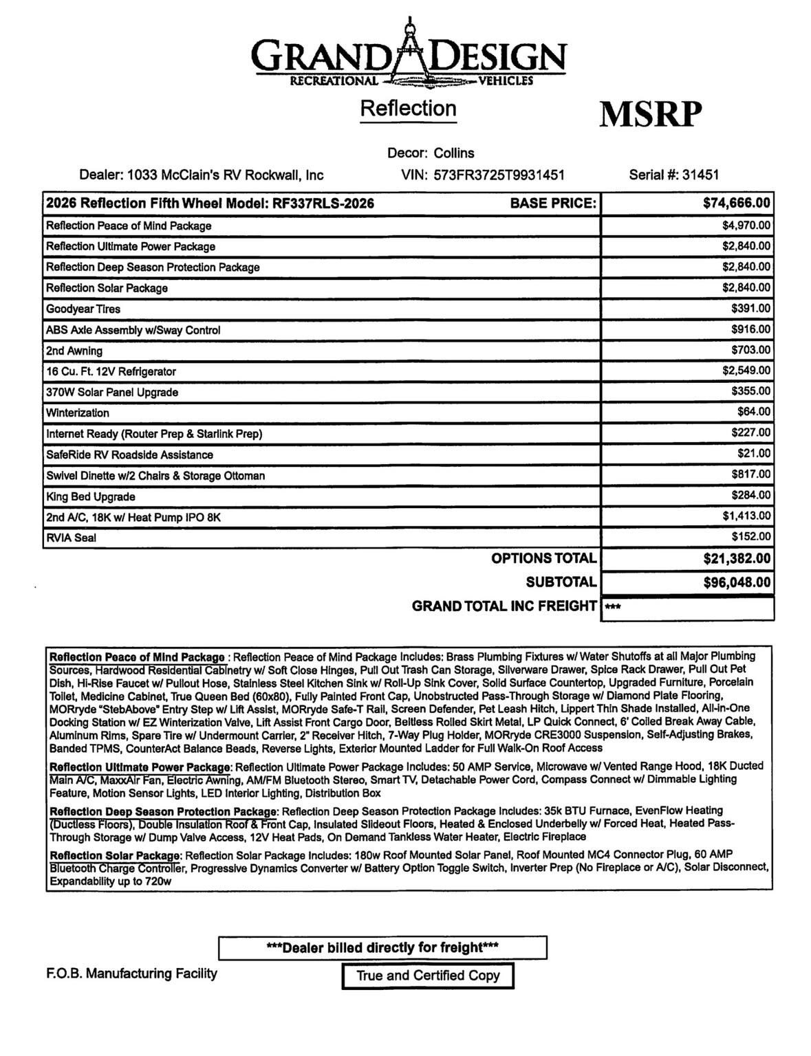 2026 Reflection 337RLS by Grand Design from McClain's RV Rockwall in Rockwall, Texas