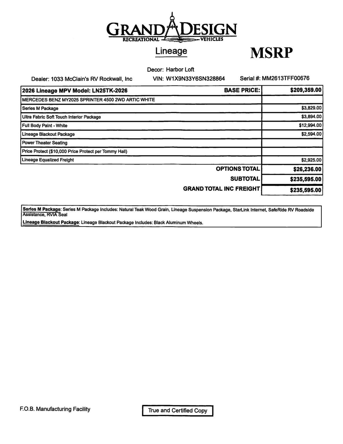 2026 Lineage 25TK by Grand Design from McClain's RV Rockwall in Rockwall, Texas