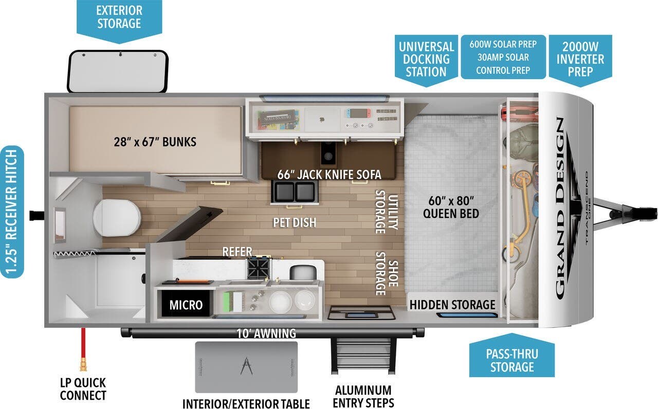 2026 Grand Design Transcend One 151BH - New Travel Trailer For Sale by McClain's RV Superstore in Corinth, Texas
