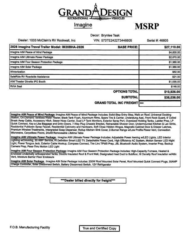 2026 Grand Design Imagine AIM 20BHA - New Travel Trailer For Sale by McClain's RV Rockwall in Rockwall, Texas