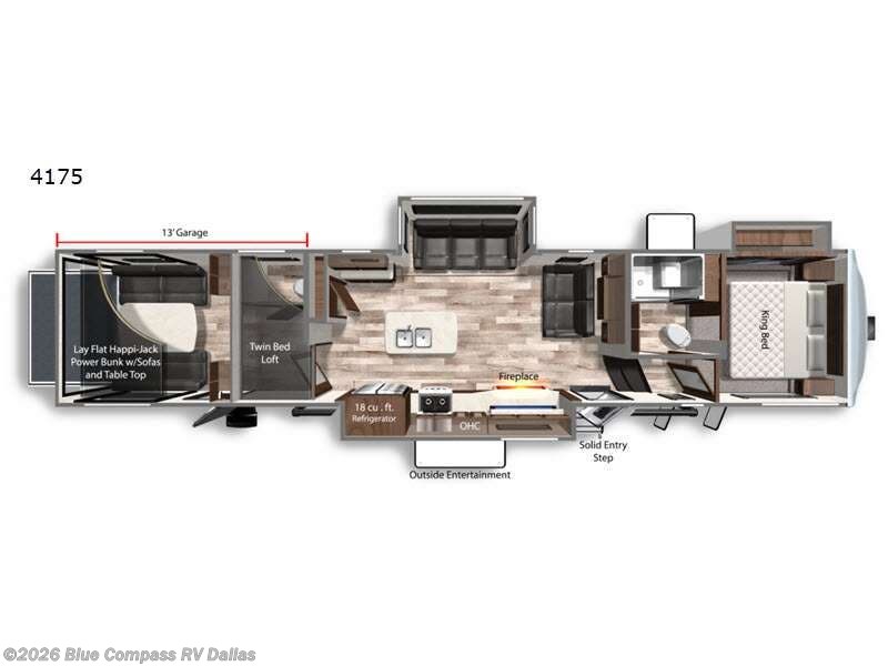 2021 Dutchmen Voltage 4175 - Used Toy Hauler For Sale by Blue Compass RV Dallas in Mesquite, Texas features Slideout