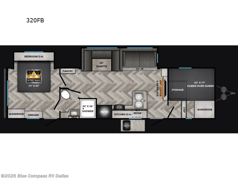2026 CrossRoads Zinger 320FB - New Travel Trailer For Sale by Blue Compass RV Dallas in Mesquite, Texas features Slideout