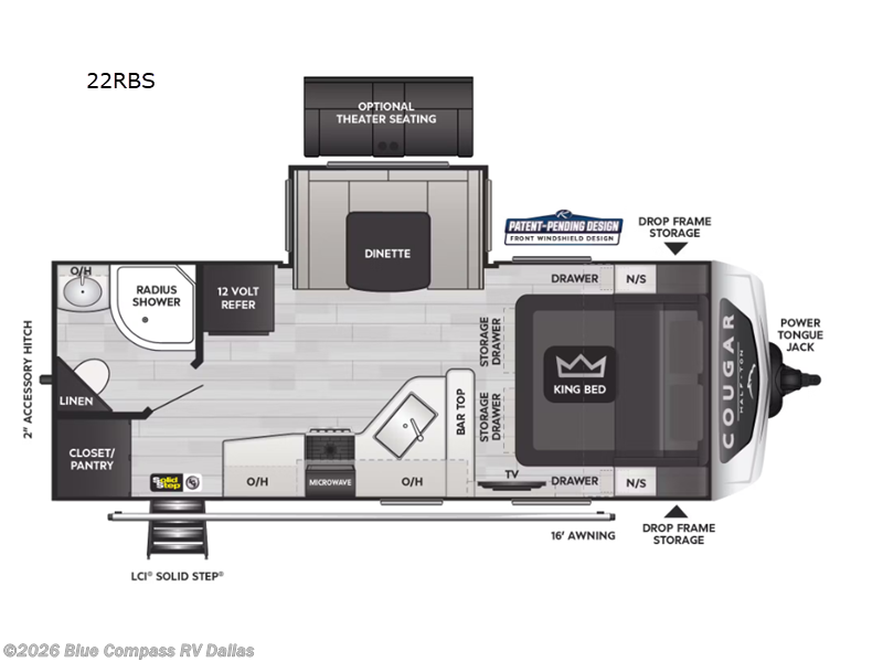 2024 Keystone Cougar Half-Ton 22RBS - Used Travel Trailer For Sale by Blue Compass RV Dallas in Mesquite, Texas features Slideout
