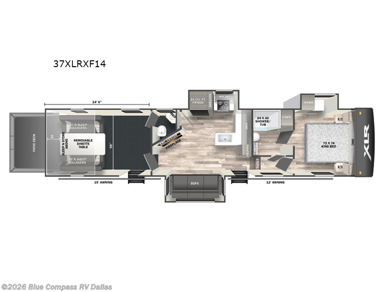 2023 Forest River XLR Boost 37XLRXF14 - Used Toy Hauler For Sale by Blue Compass RV Dallas in Mesquite, Texas features Slideout