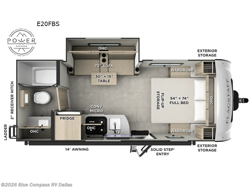 2026 Forest River Flagstaff E-Pro E20FBS - New Travel Trailer For Sale by Blue Compass RV Dallas in Mesquite, Texas features Slideout