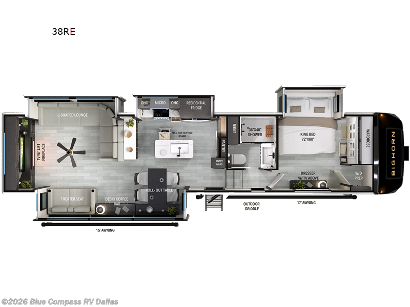 2027 Heartland Bighorn 38RE - New Fifth Wheel For Sale by Blue Compass RV Dallas in Mesquite, Texas features Slideout