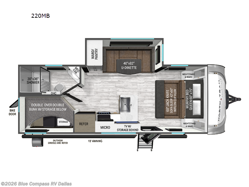 2027 Heartland North Trail 220MB - New Travel Trailer For Sale by Blue Compass RV Dallas in Mesquite, Texas features Slideout