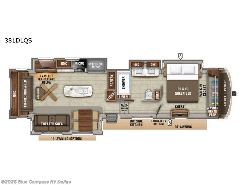 2019 Jayco North Point 381DLQS - Used Fifth Wheel For Sale by Blue Compass RV Dallas in Mesquite, Texas features Slideout