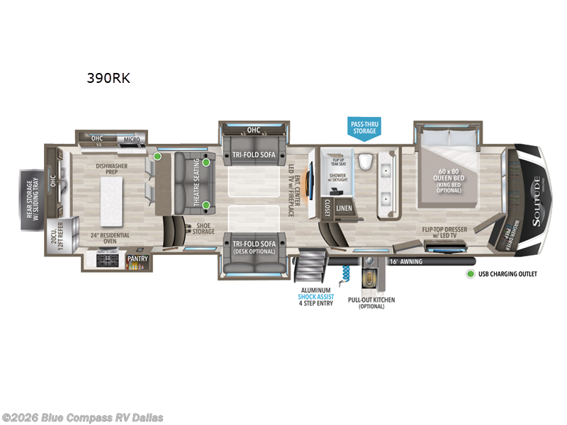 2023 Grand Design Solitude 390RK - Used Fifth Wheel For Sale by Blue Compass RV Dallas in Mesquite, Texas features Slideout