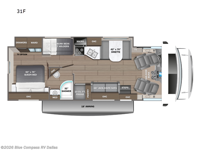 2025 Jayco Greyhawk 31F - Used Class C For Sale by Blue Compass RV Dallas in Mesquite, Texas features Slideout