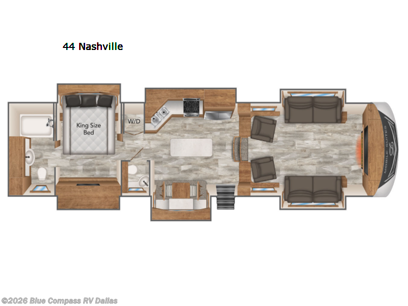 2021 DRV Mobile Suites 44 Nashville - Used Fifth Wheel For Sale by Blue Compass RV Dallas in Mesquite, Texas features Slideout