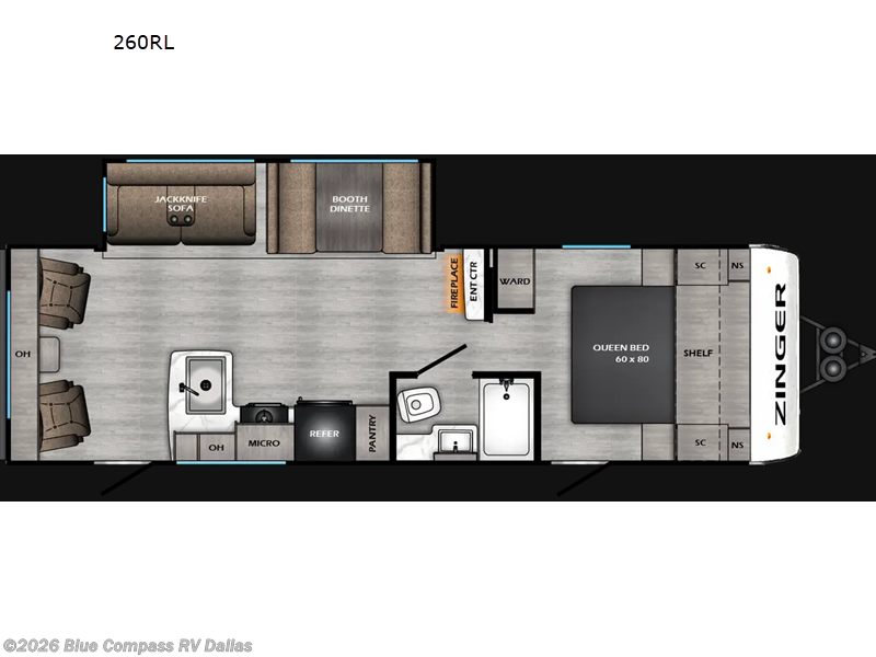 2026 CrossRoads Zinger 260RL - New Travel Trailer For Sale by Blue Compass RV Dallas in Mesquite, Texas features Slideout