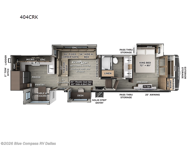 2026 Forest River Flagstaff Classic 404CRK - New Fifth Wheel For Sale by Blue Compass RV Dallas in Mesquite, Texas features Slideout