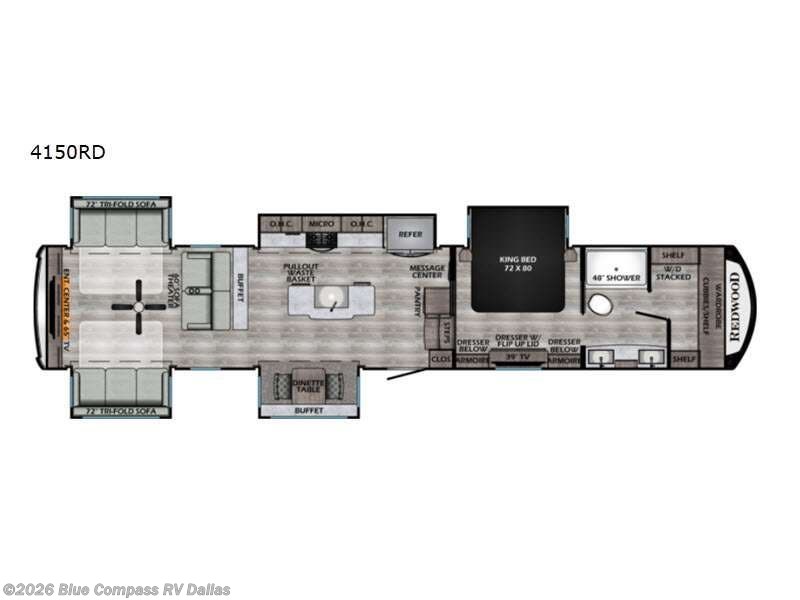 2022 CrossRoads Redwood 4150RD - Used Fifth Wheel For Sale by Blue Compass RV Dallas in Mesquite, Texas features Slideout