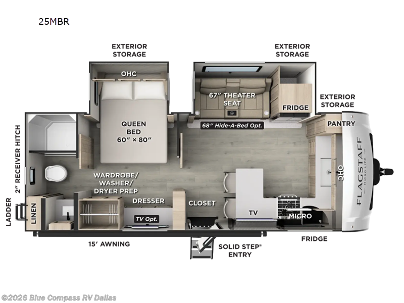 2027 Forest River Flagstaff Micro Lite 25MBR - New Travel Trailer For Sale by Blue Compass RV Dallas in Mesquite, Texas features Slideout