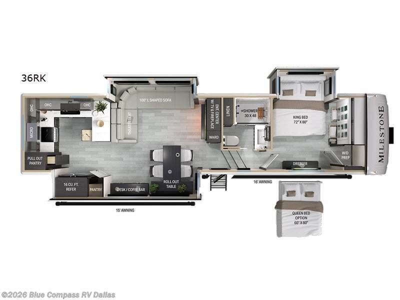 2027 Heartland Milestone 36RK - New Fifth Wheel For Sale by Blue Compass RV Dallas in Mesquite, Texas features Slideout