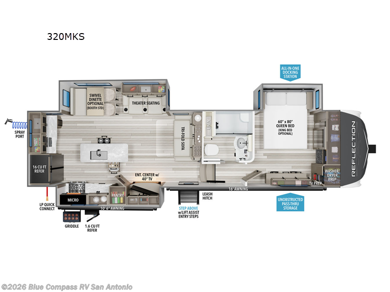 2026 Grand Design Reflection 320MKS - New Fifth Wheel For Sale by Blue Compass RV San Antonio in San Antonio, Texas features Slideout