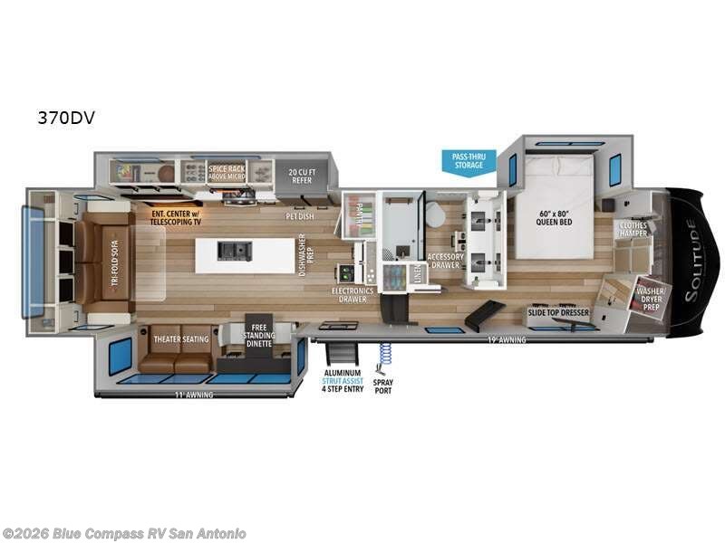 2026 Grand Design Solitude 370DV - New Fifth Wheel For Sale by Blue Compass RV San Antonio in San Antonio, Texas features Slideout