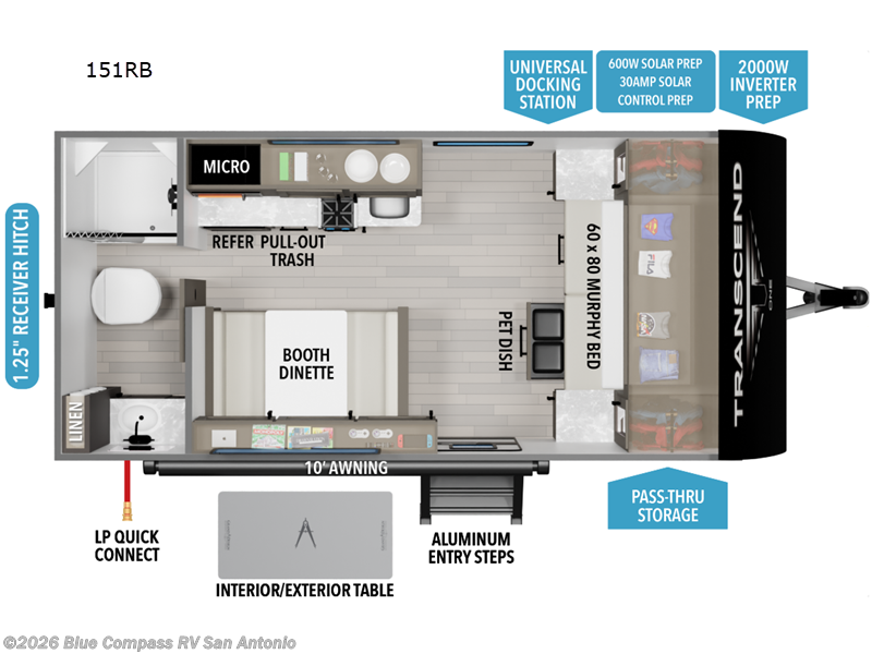 2026 Grand Design Transcend One 151RB - New Travel Trailer For Sale by Blue Compass RV San Antonio in San Antonio, Texas