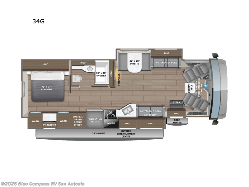 2026 Jayco Precept 34G - New Class A For Sale by Blue Compass RV San Antonio in San Antonio, Texas features Slideout