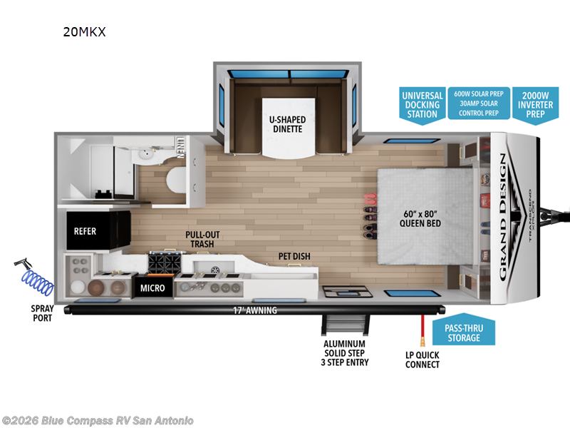 2026 Grand Design Transcend Xplor 20MKX - New Travel Trailer For Sale by Blue Compass RV San Antonio in San Antonio, Texas features Slideout