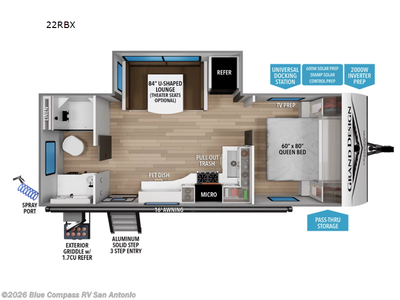 2027 Grand Design Transcend Xplor 22RBX - New Travel Trailer For Sale by Blue Compass RV San Antonio in San Antonio, Texas features Slideout