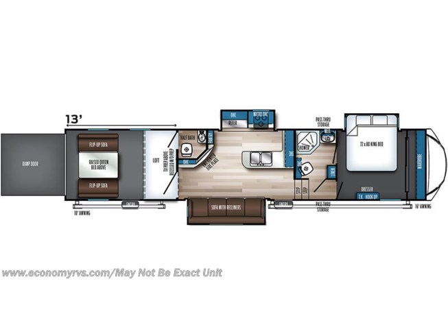 2022 Forest River Vengeance Rogue Armored 351 floorplan image