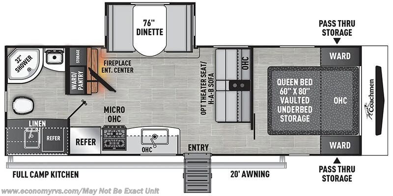 Floorplan of 2025 Coachmen Freedom Express Ultra Lite 252RBS