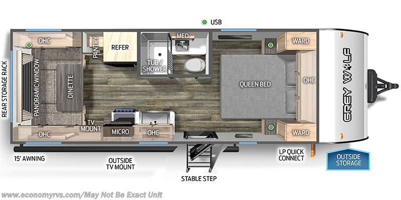Floorplan of 2025 Forest River Cherokee Grey Wolf 20RDSE