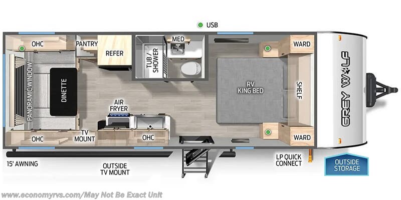 Floorplan of 2025 Forest River Cherokee Grey Wolf 20RDSE