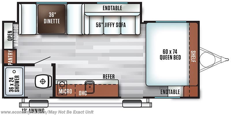 Floorplan of 2018 Forest River Salem FSX 190SS