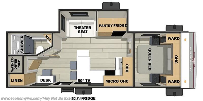 Floorplan of 2025 Prime Time Avenger 25MKO