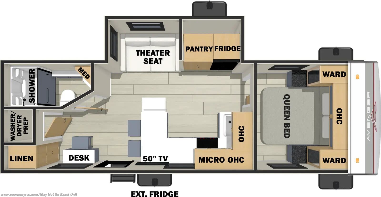 Floorplan of 2026 Prime Time Avenger 25MKO